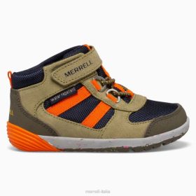Merrell Bare Steps Ridge Jr escursionista (ml266269) 68J61457 - Merrell Italia oliva/blu scuro/arancione bambini scarpe