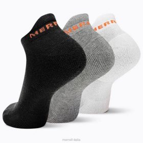 Merrell calzini a taglio basso con linguetta in cotone, confezione da 3 (jsf26528-001) 68J6274 - Merrell Italia nero assortito unisex accessori