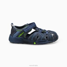 Merrell idro jr. sandalo (mt53375) 68J61407 - Merrell Italia blu marino/verde bambini scarpe