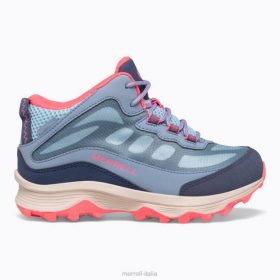 Merrell moab speed mid impermeabile (mk165213) 68J61382 - Merrell Italia blu polvere/corallo bambini scarpe