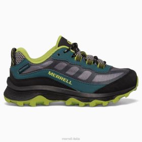 Merrell moab velocità bassa impermeabile (mk266264) 68J61370 - Merrell Italia verde intenso/nero bambini scarpe