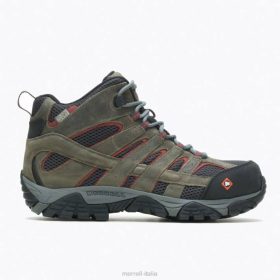 Merrell moab vertex mid impermeabile comp toe stivale da lavoro ampia larghezza (j11515w) 68J6620 - Merrell Shoes Italia peltro uomini scarpe