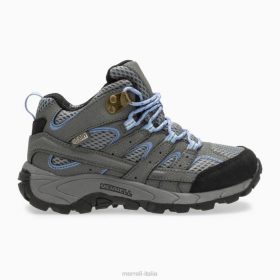 Merrell stivale impermeabile moab 2 mid (mk162260) 68J6804 - Merrell Italia grigio/pervinca bambini scarpe